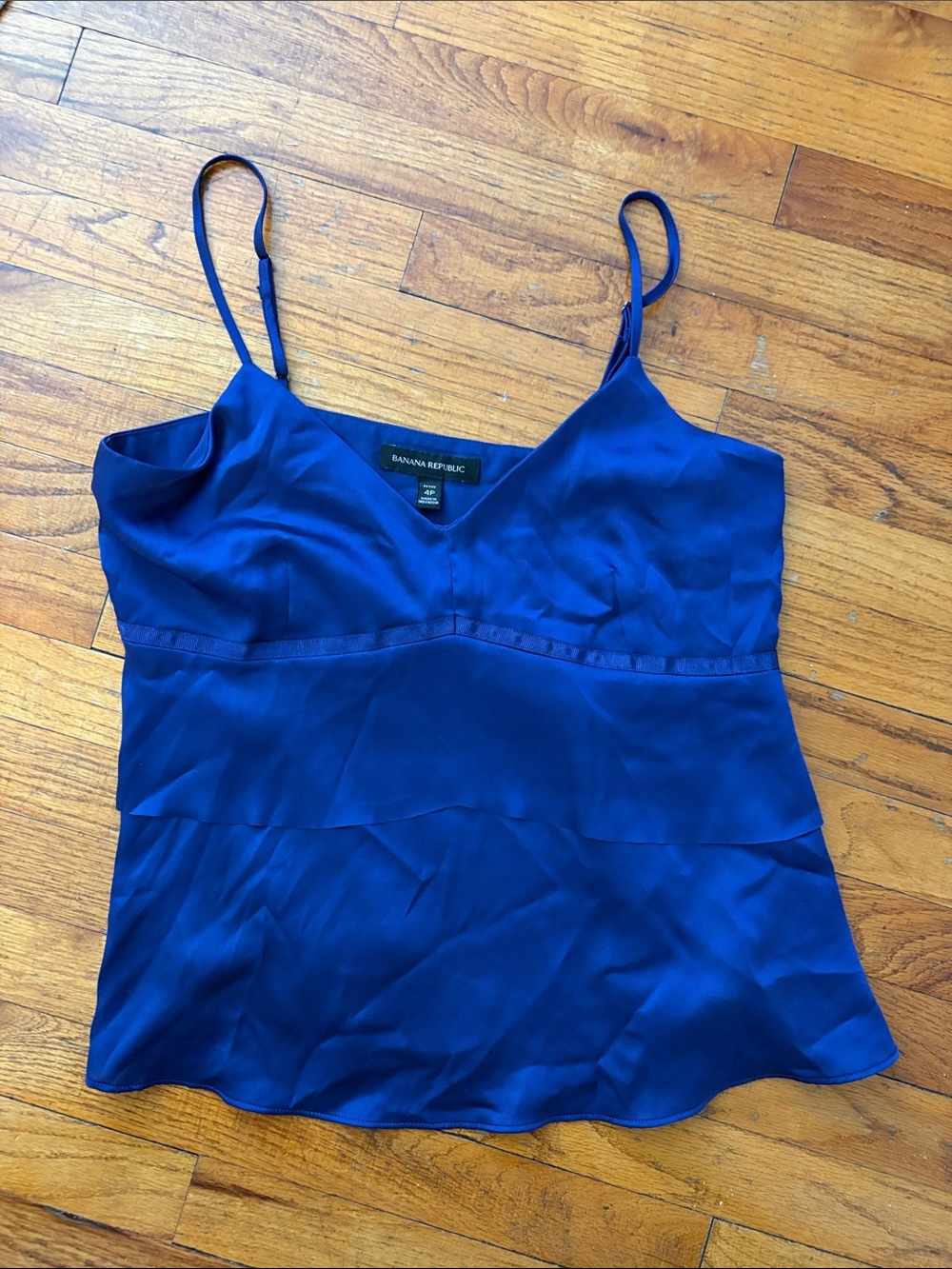 Banana Republic Cobalt Satin Spaghetti-Strap Camisole